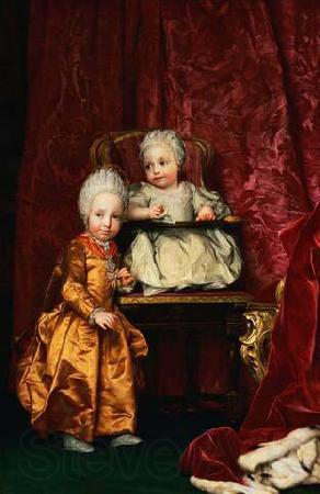 Anton Raphael Mengs Portrait of Archduke Ferdinand (1769-1824) and Archduchess Maria Anna of Austria (1770-1809), children of Leopold II, Holy Roman Emperor